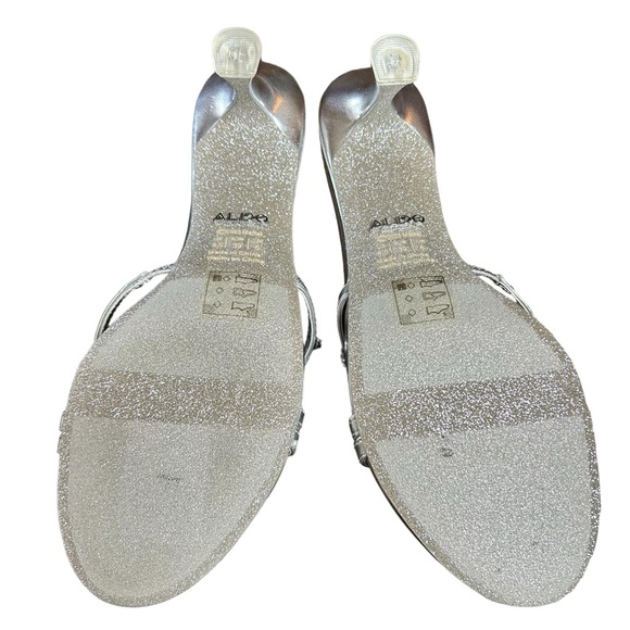 Aldo X Barbie Mule Silver Heels Rhinestone Embellished Rare Collector In Box 7.5 - Picture 14 of 16